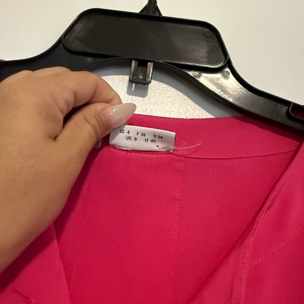 Akris Punto Blouse Top Pink Short Dolman Sleeves Silk Elastic Hem size 4 - Picture 2 of 5